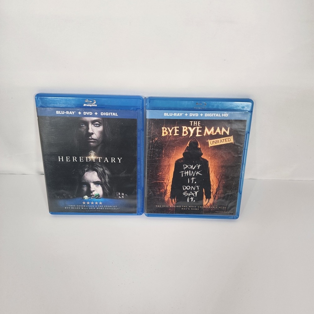 Hereditary + The Bye Bye Man Blu-ray DVD Horror Movie Lot 2-Disc Sets